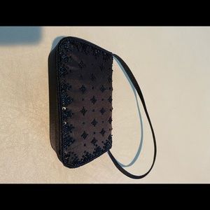 Black beaded evening bag
